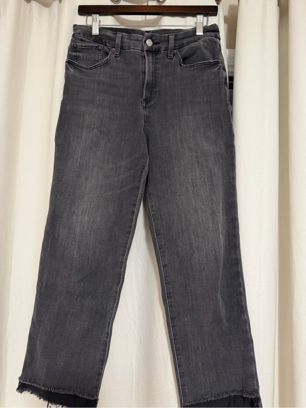 Express High Rise Straight Ankle Ultra Hyper Stretch Black Jeans M